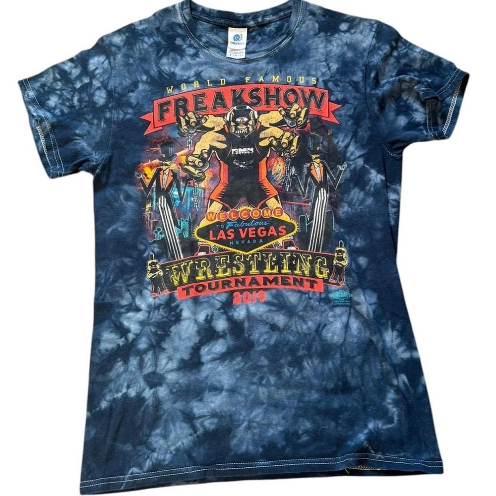 Blue And White Wwe Freakshow Wrestling Tournament TShirt Wrestling Small Blue And White Wwe Freakshow Wrestling Tournament TShirt Wrestling Small